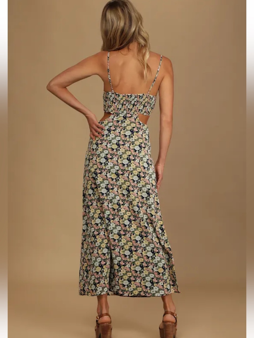 Lulus It’s a Perfect Pick Dress Large Floral Maxi Wedding Resort Western Boho B9 - Picture 5 of 16